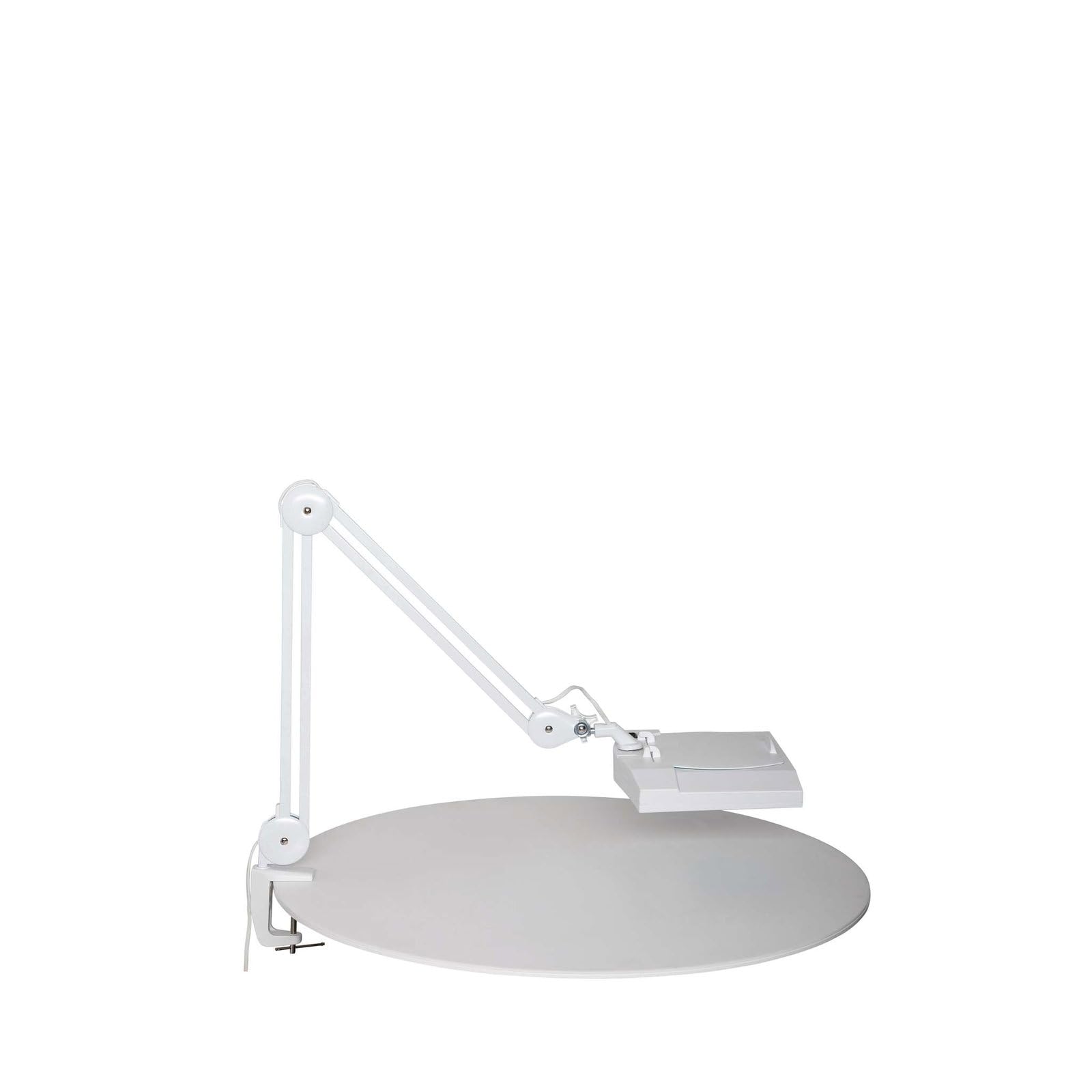 MAUL Lampe loupe LED MAULvitrum blanche à pince pour précision