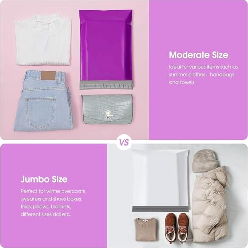 Image of Metronic Poly Mailers 10X13 1200Pack, Strong Adhesive Shipping Envelopes for Clothing, Waterproof Shipping Bags for Small Businesses, Flexible Mailers Poly Bags Packages Bags Purple
