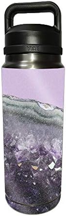 MightySkins Glossy Glitter Skin Compatible with YETI Rambler 26 OZ Bottle - Amethyst Agate | Protective, Durable High-Gloss Glitter Finish | Easy to Apply, Remove, and Change Styles | Made in The USA image 4