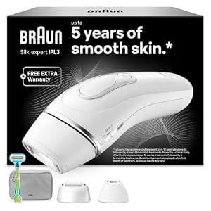 Braun IPL Geräte Haarentfernung Silk·expert Pro 3, PL3222, Weiß/Silber