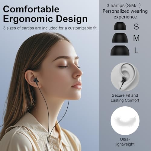 Wired Earphones USB C for iPhone 17 Air 16 15 Pro Max Plus, Wired Headphones USB C In Ear Earbuds Type C with Microphone for Samsung Galaxy S25 Ultra S24 S23 FE S22 A16 A17 A35 A36 A53 A54 A55 A56 5G - Image 3