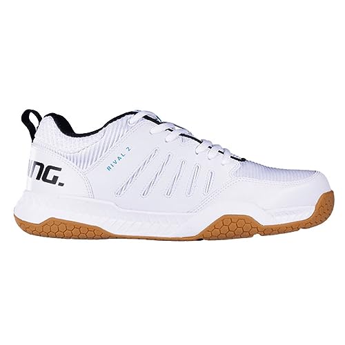 Salming Rival Men's Squash Shoes (White/Supersonic) & Black/White Colors (Squash, Racquetball, Volleyball, Floorball)