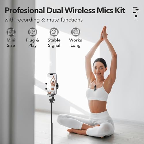 Image of BOVTY Omnidirectional Lavalier Wireless Microphone for Type-C Android & iPhones, Noise Reduction Lapel Mic for Youtubers, Video Recording, Facebook Live, and Streaming.. (Black)