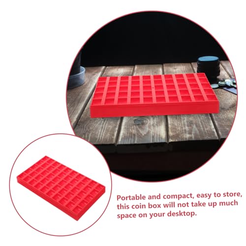 Caja organizadora plástica para monedas roja miniatura 4