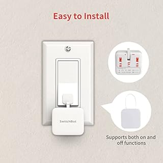 Switchbot Smart Switch Button Pusher (Bluetooth) – Fingerbot for Rocker Switch/One-Way Buttons, App Timer Control, No Wiring, Optional Hub Required for Voice/Remote, White