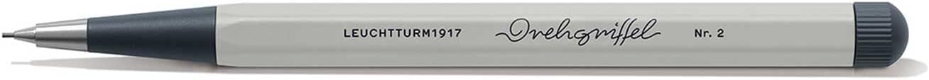 LEUCHTTURM1917 - Drehgriffel Mechanical Pencil - Refillable Writing Stylus with 0.7 mm HB Graphite Lead (Light Grey)