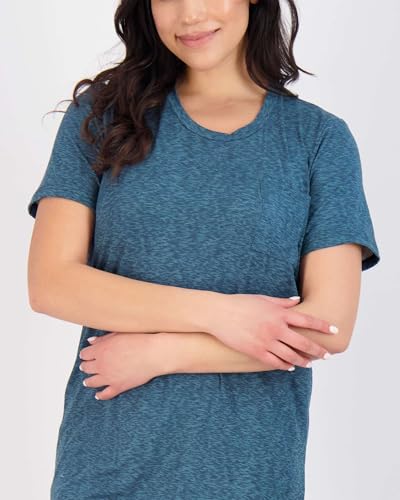 Image of Real Essentials 3 Pack: Women's Short Sleeve Nightgown Dress - Nightshirt Pajama Sleep Shirt Sleepwear (Available In Plus)