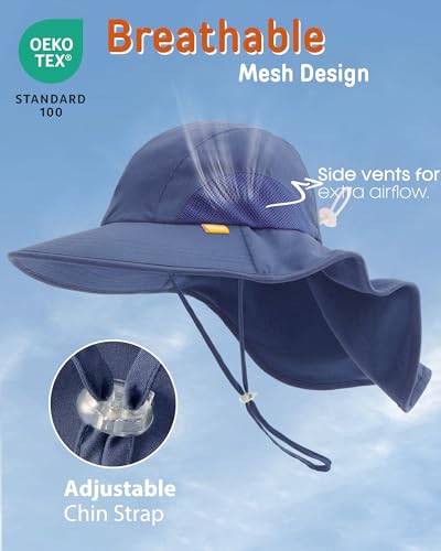 FURTALK Toddler Kids Sun Hat UPF 50+ Sun Protective Bucket Hat for Baby Summer Beach Hats4