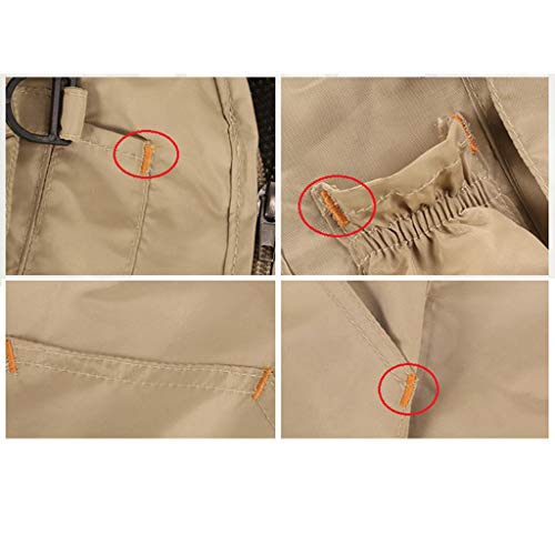 F Fityle Homens Multi Pocket Vest Colete Pesca - Cáqui XXL