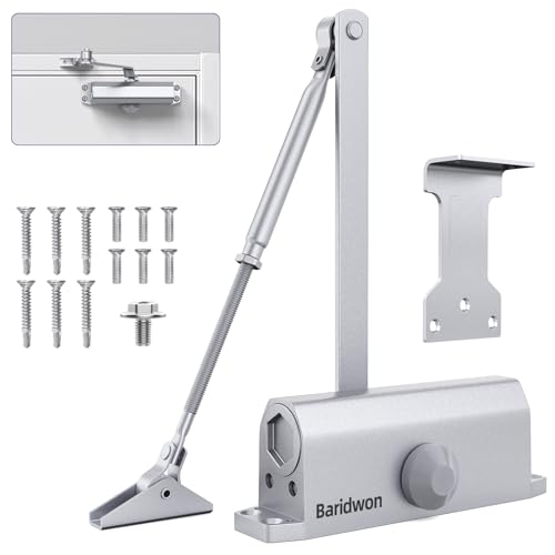 Baridwon Commercial Grade Hydraulic Door Closer Large Size, Heavy Duty No Slam with Hold Open, Silver by Baridwon - Image 6