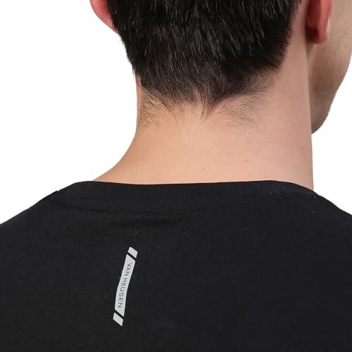 Image of Van Heusen Men Athleisure Regular Fit T-Shirt - Cotton Rich - Crew Neck, Long Sleeve, Printed