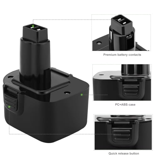Hanaix 3.5Ah Replacement for DEWALT 12V Battery XRP DC9071 DW9072 DE9037 DE9074 DE9075 DE9501,Also Fit for Black and Decker 12V Battery PS130 A9252 A9275 PS130 PS130A Firestorm PS130