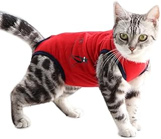 ZIMAOSHAN Cat Recovery Suit After Surgery,Anti-licking Wound Kitten Surgical Recovery Suits After Spay,Alternative E-collar Cat Casual Clothing Medium
