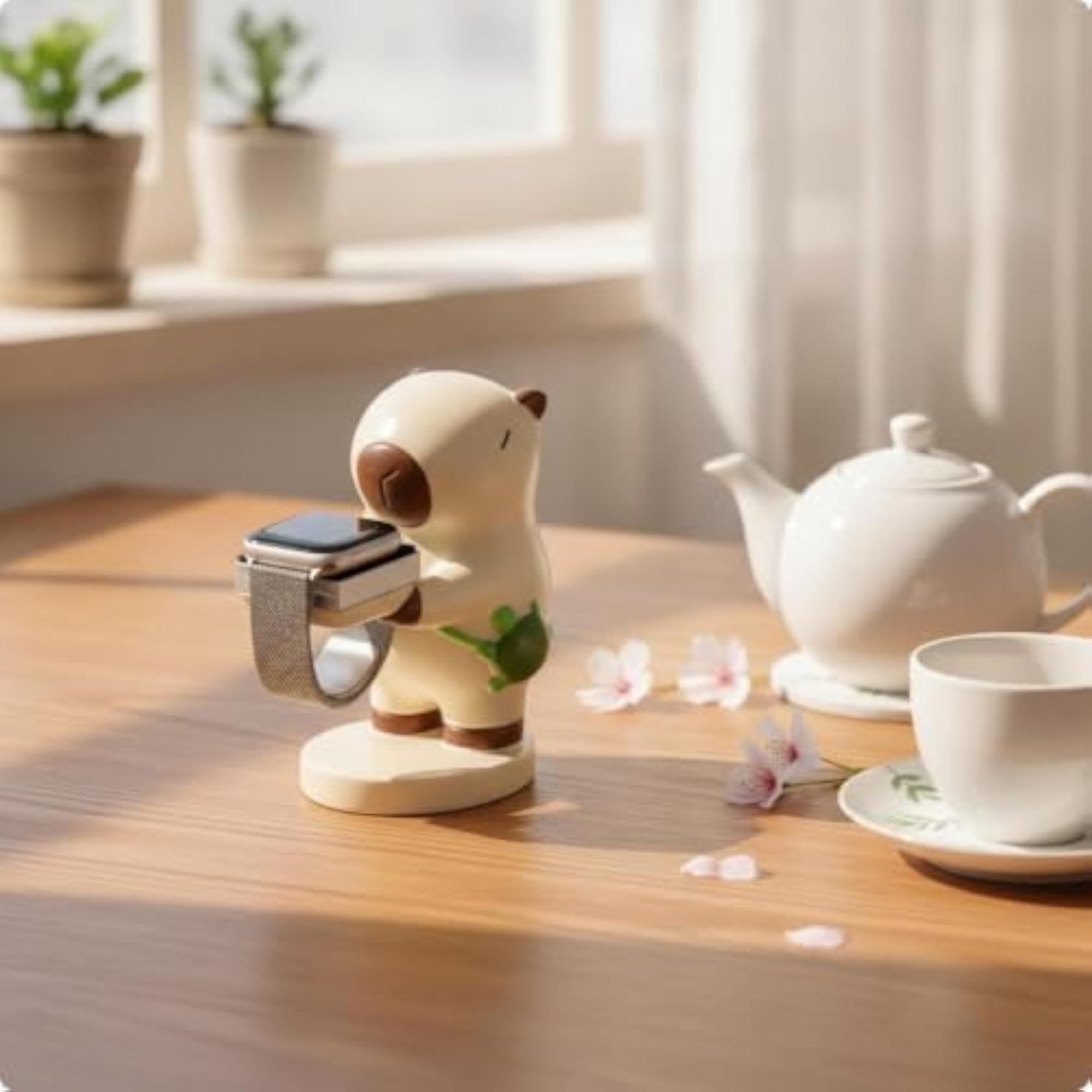 Charging Station Watch Stand with Playful Capybara Design