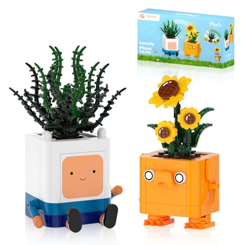 Image of Happy Emotional Plants Botanical Building Blocks Set, Sunflower Plant Compatible with Lego Botanical Set, Succulents Desk Decor for Bedroom Office, Christmas Stocking Stuffers Toy Gift for Kids Adults