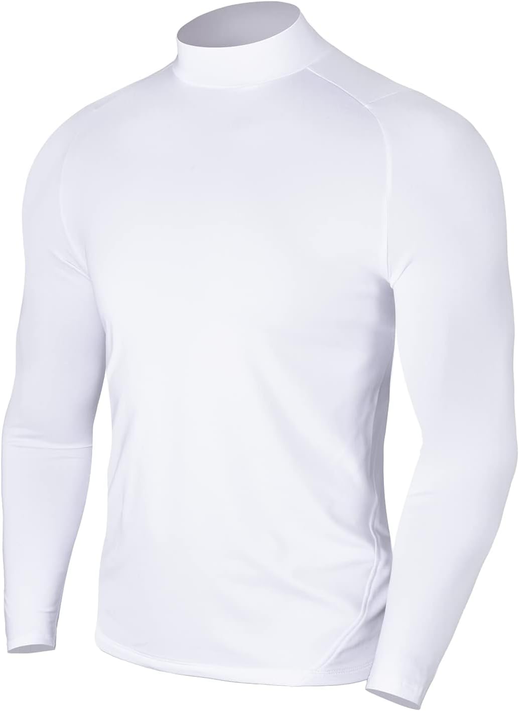 Zengjo Mens Mock Neck Long Sleeve Light Compression Shirts for Workout Running Thermal Athletic Baselayer Top - Image 3