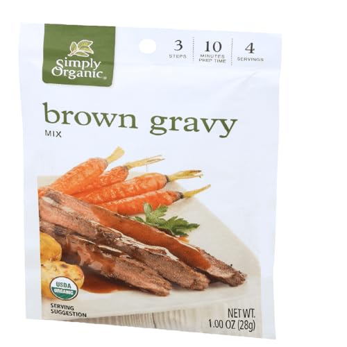 Simply Organic Brown Gravy Seasoning Mix, 1Ounce 12 Pack, Old