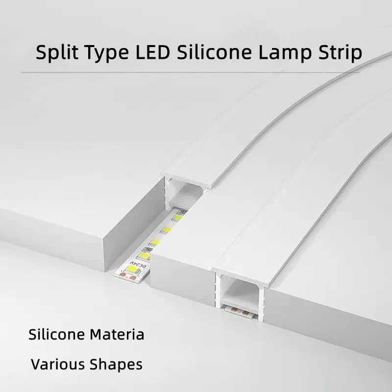 Canal LED de silicona para tira LED, 10x10mm, 10m, blanco miniatura 2