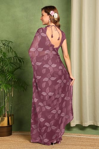Image of MIRCHI FASHION Saree for Woman Chiffon Floral Printed | Lightweight Comfortable Daily Wear Women's Sari with Unstitched Blouse Piece (Available in 15 Colors)