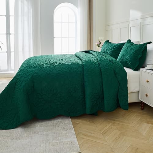 Image of Kingnex Oversized King Bedspreads 128x120 Rain Forest Green