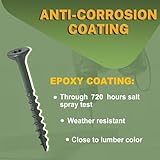 Zynthor 50Pcs 4.8 x 75mm Decking Screws, Green Wood Screws, Flat Head Deck Screw, Torx Drive Screw for Wood Timber, T25 Star Bit Included - Image 3