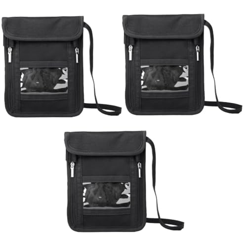 Porte-passeport étanche SOIMISS pour voyage en famille pochette RFID noire à bandoulière