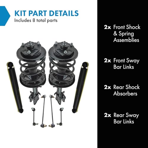 Image of TRQ Front and Rear Suspension Kit Complete Strut & Coil Spring Assembly Shock Absorber Sway Bar Stabilizer Link Compatible with 2003-2005 Acura MDX