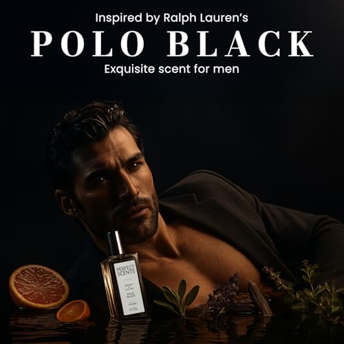 Image of Perfect Scents Fragrances, Inspired by Ralp.h La.uren's Pol.o Black, Men's Eau de Toilette, CLEAN, Vegan, Paraben-Free, Never Tested on Animals, 3.4 Fluid Ounces