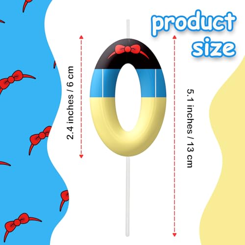 Image of White Cartoon Birthday Candles, Number 0 Candle White Themed Birthday Party Supplies, 2.4 inch Birthday Candles for Cake Topper Party Decorations, Birthday Decorations for Boys Girls (Number 0)