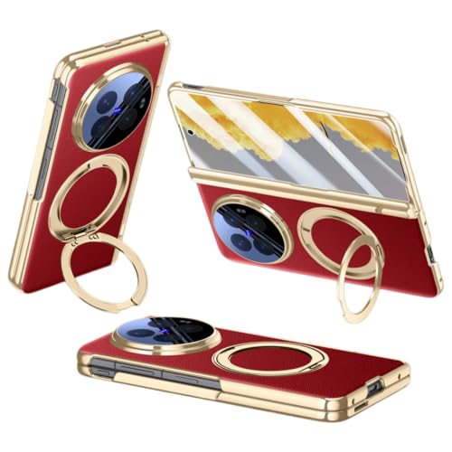 Coque Vivo X Fold6 cuir rouge étui antichoc avec film écran intégré
