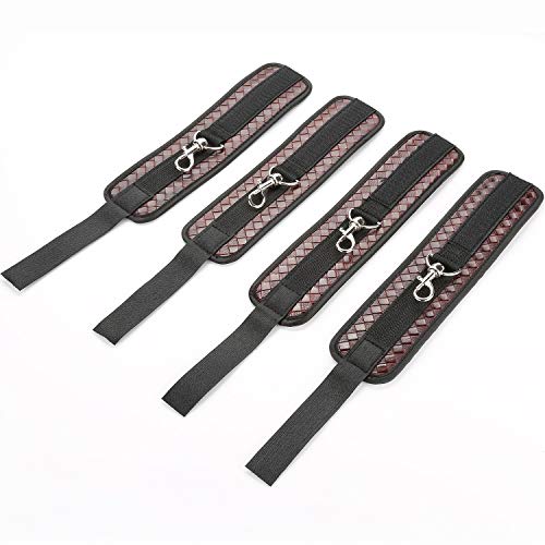 exreizst Silver Spreader Bar and 4 Adjustable Leather Straps Set Sports Exercise