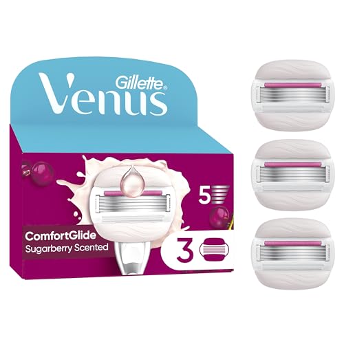 Gillette Venus Comfortglide Sugarberry plus Olay Women's Razor Blade Refills, Pack of 3, 5 blades for a smooth, close shave that lasts