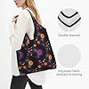 GVYGVY Large Tote Bag for Women - Lightweight Reusable Grocery Bags Foldable - Comfy Music Record Print Shopping Bags for Groceries, Cloth Bags Work Beach Travel with Handles #1