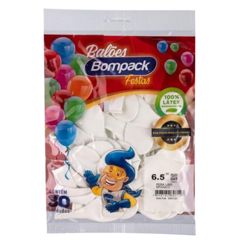 Balão 6,5 Branco Com 30 Unidade Bompack
