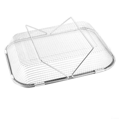 Gdfnmogo Cesta escurridora de fregadero de acero inoxidable, colador expandible para verduras y frutas, estante multifuncional para secar platos, cocina duradera (33,5 x 24,5 cm)