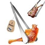 4smile – 4smile Grillzange 30 cm - runde Grillzange Edelstahl, Silber