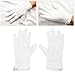 Drfeify 2pcs White Billiard Referee Gloves, Professional Competition Referee Uniform Gloves with Snap Cuff Polyester Cotton