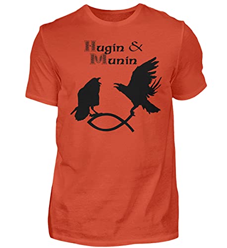 T-shirt Hugin & Munin rouge homme S pour vos sorties décontractées