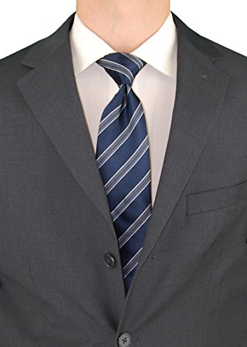 Salvatore Exte Men's Three Button 2 Piece Classic Fit Suit Single Pleated Pants (40 Regular Us / 50R Eu/W 34", Charcoal) #TOP2