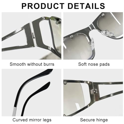 Image of Proberos Sunglasses for Men & Women Stylish, with Leather Glasses Case Set Full Rim Round Sunglasses, Polarized And 100% UV Protected, Y2K Style, 52mm, For Outdoor & Daily Use