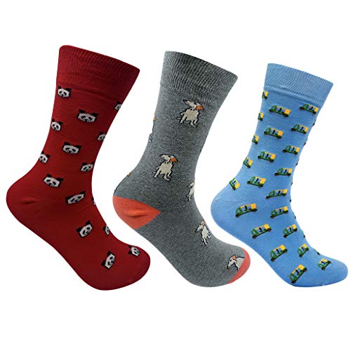 Image of Mint & Oak Long Socks For Men, Soft Cotton Calf Length Socks, Colorful Sock Gift For Men, Full Length & Odour Free, Funky Socks - Gift Box of 3