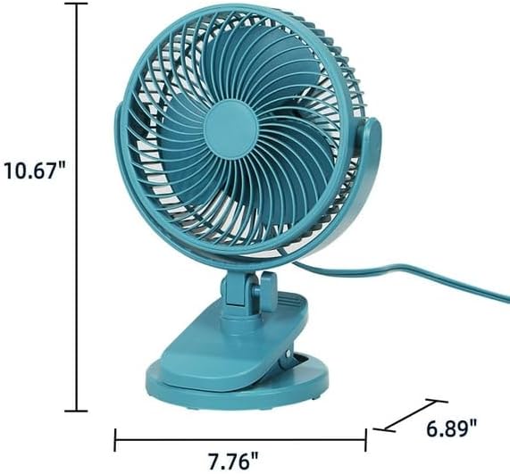 6-Inch New Desktop Or Clip-On AC Electric Personal Indoor Fan With 2 Speeds, Adjustable Tilting Head Rotates 360°, Easily Converts To Clip Or Table Fan (Cool Water)