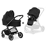 Hauck Kinderwagen 2in1 Move So Simply Set mit Babywanne, wendbarer Sitz für Kinder, bis 25 kg, Liegefunktion, Teleskopgriff, Leichtlaufräder, 4-fach-Federung, UV-Schutz 50+, Faltbar, Schwarz