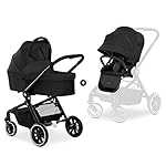 Hauck Kinderwagen 2in1 Move So Simply Set mit Babywanne, wendbarer Sitz für Kinder, bis 25 kg, Liegefunktion, Teleskopgriff, Leichtlaufräder, 4-fach-Federung, UV-Schutz 50+, Faltbar, Schwarz