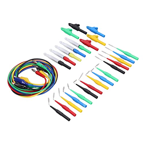 Image of Banana Plug Test s Kit, Versatile Back Probe Diagnostic Set for car Repair Circuit Testing PVC Copper PA 4mm 31pcs red Black Yellow Blue Green