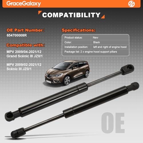 Vérin de coffre de remplacement pour Renault Grand Scénic 3 MPV - 4