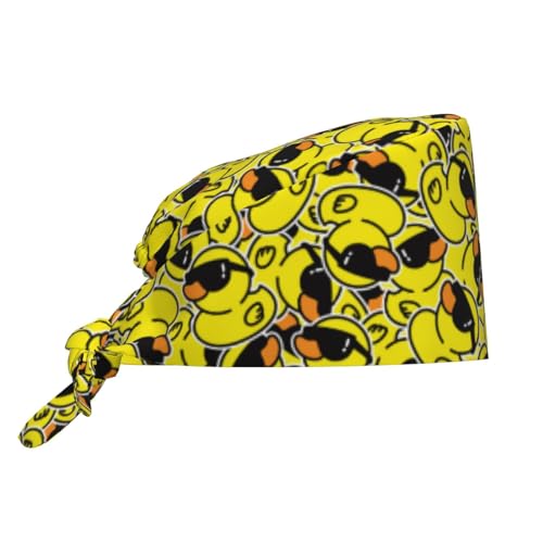 Image of Working Cap Scrub Cap with Sweatband Adjustable Unisex Women Tie Back Hat Nurse Surgical Caps