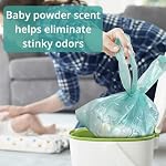Baby Works - Sacs à couches jetables avec Baby Poudrière, Neutralisation de l'odeur, poignées pour l'élimination des couches, les déchets d'animaux, les voyages, les pépinières et sur le terrain, 200 Nombre