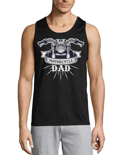 Moto Dad débardeur en coton pour homme en noir parfait pour le garage et l'été