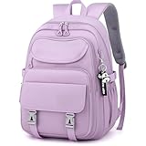 Mochila Bolsa Coreana Feminina Impermeável, Grande Capacidade para Estudante Escolar, Mochila Casual Espaçosa para Passeio Diário Uso Diário(lilas YH(sem pingente))
